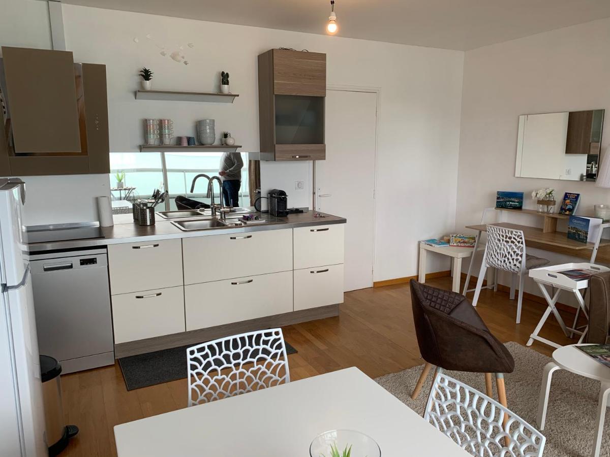 Un Balcon Sur La Mer, Acces Direct A La Plage Granville Buitenkant foto